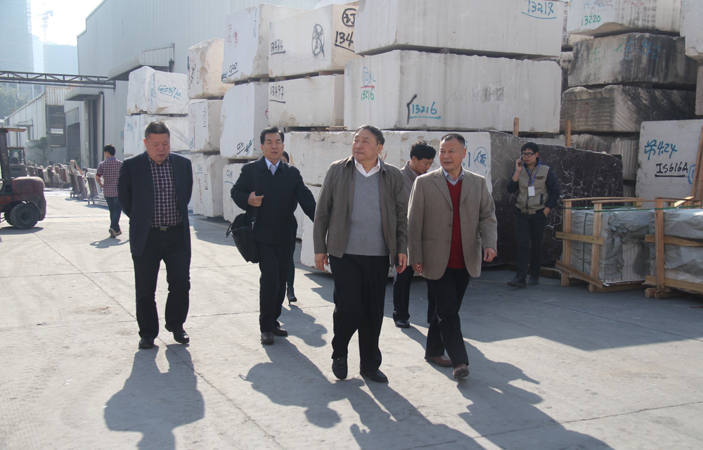 中國(guó)石材協(xié)會(huì)會(huì)長(zhǎng)鄒傳勝一行蒞臨康利視察